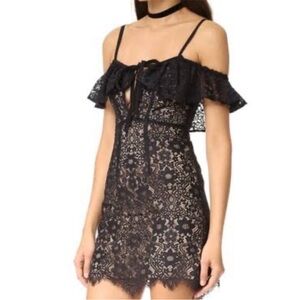 For Love And Lemons Black Lace Mini Dress